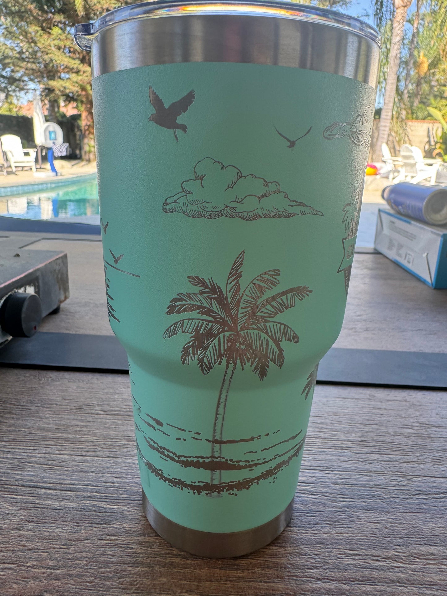 Beach Wrap 30 Ounce Premium Tumbler With Handle 2 lids included