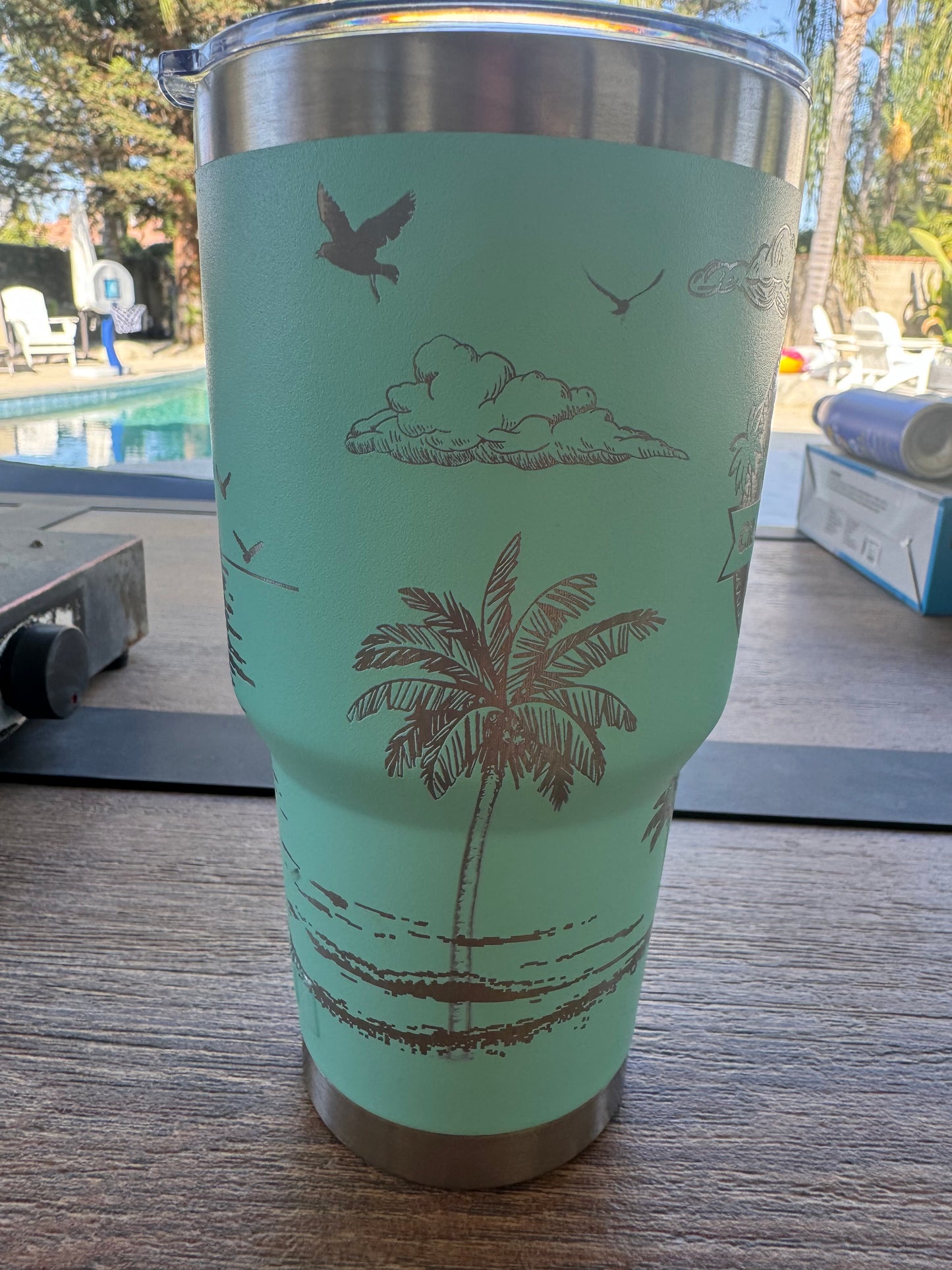Beach Wrap 30 Ounce Premium Tumbler With Handle 2 lids included