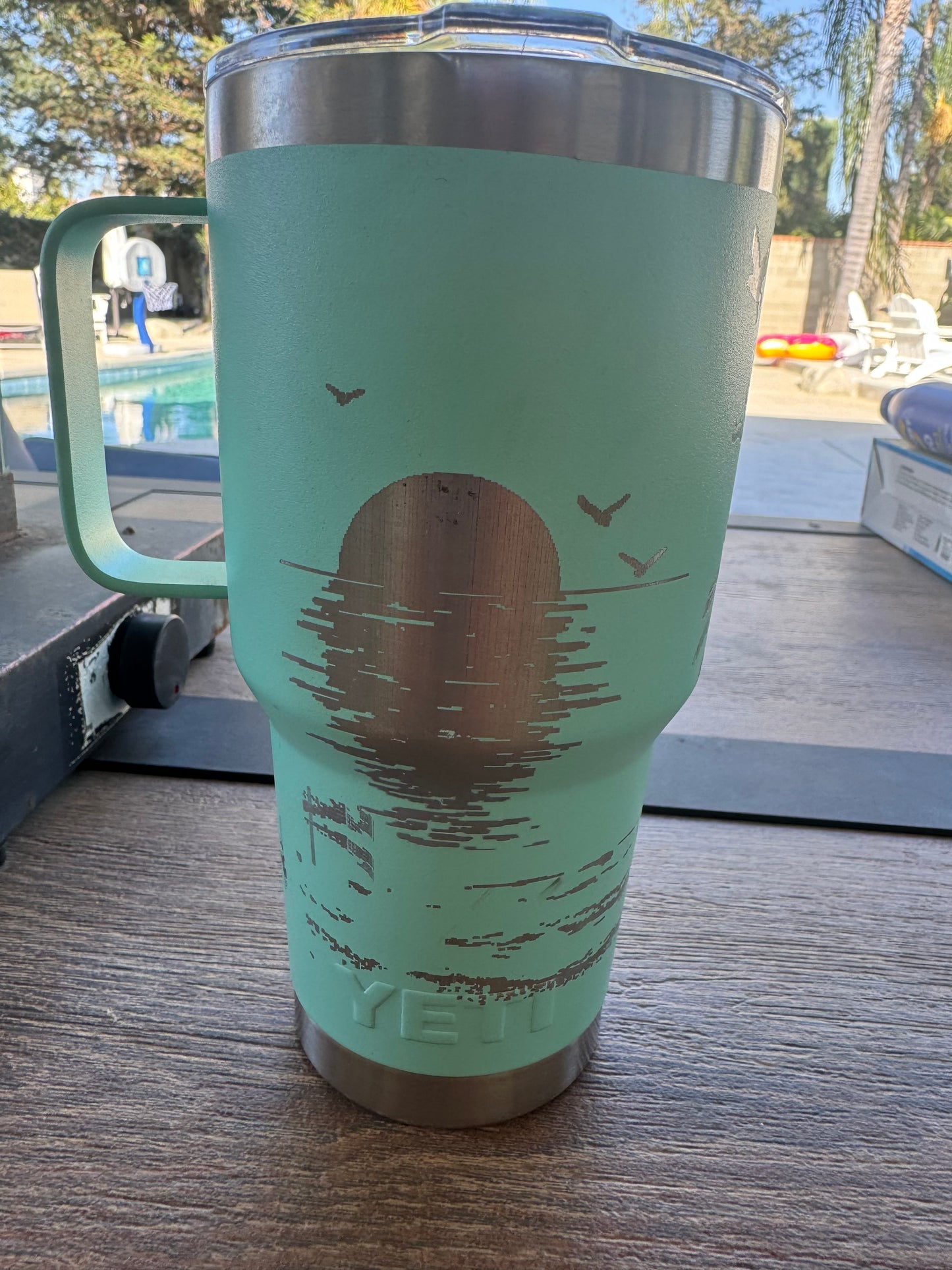 Beach Wrap 30 Ounce Premium Tumbler With Handle 2 lids included