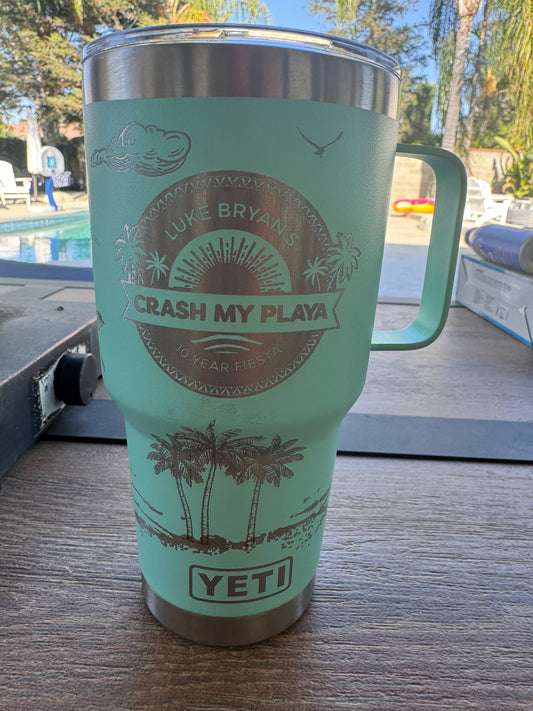 Beach Wrap 30 Ounce Premium Tumbler With Handle 2 lids included