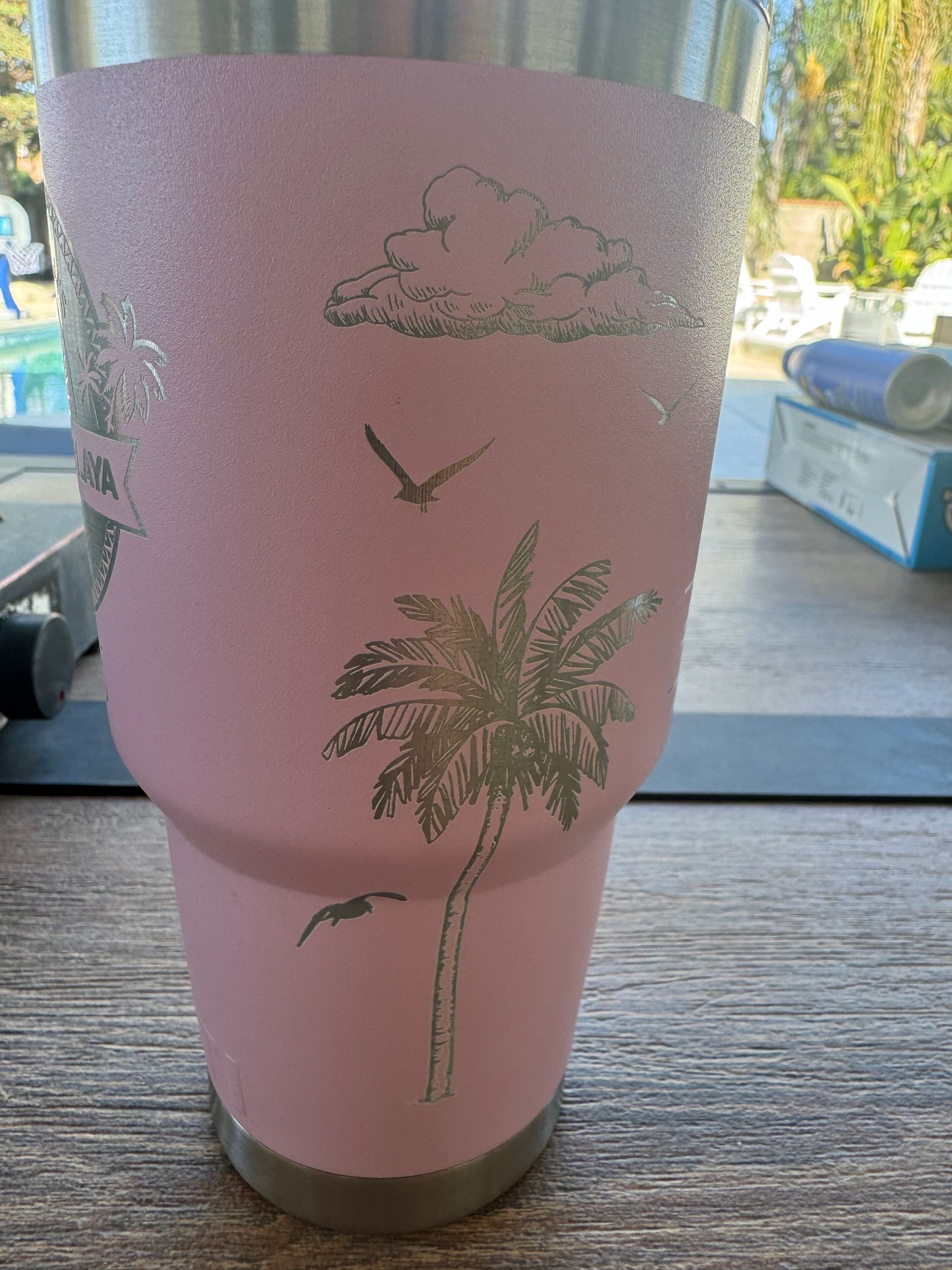 Beach Wrap 30 Ounce Premium Tumbler With Handle 2 lids included